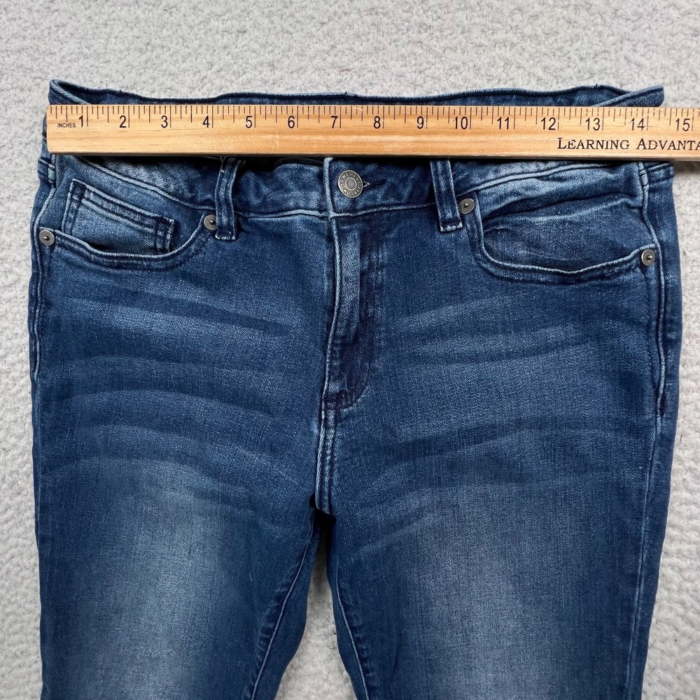 Miss Me Jeans Womens‎ 31 *29 Crop Slim Bootcut Raw Hem Boho Denim Blue Two-Tone - Picture 5 of 11